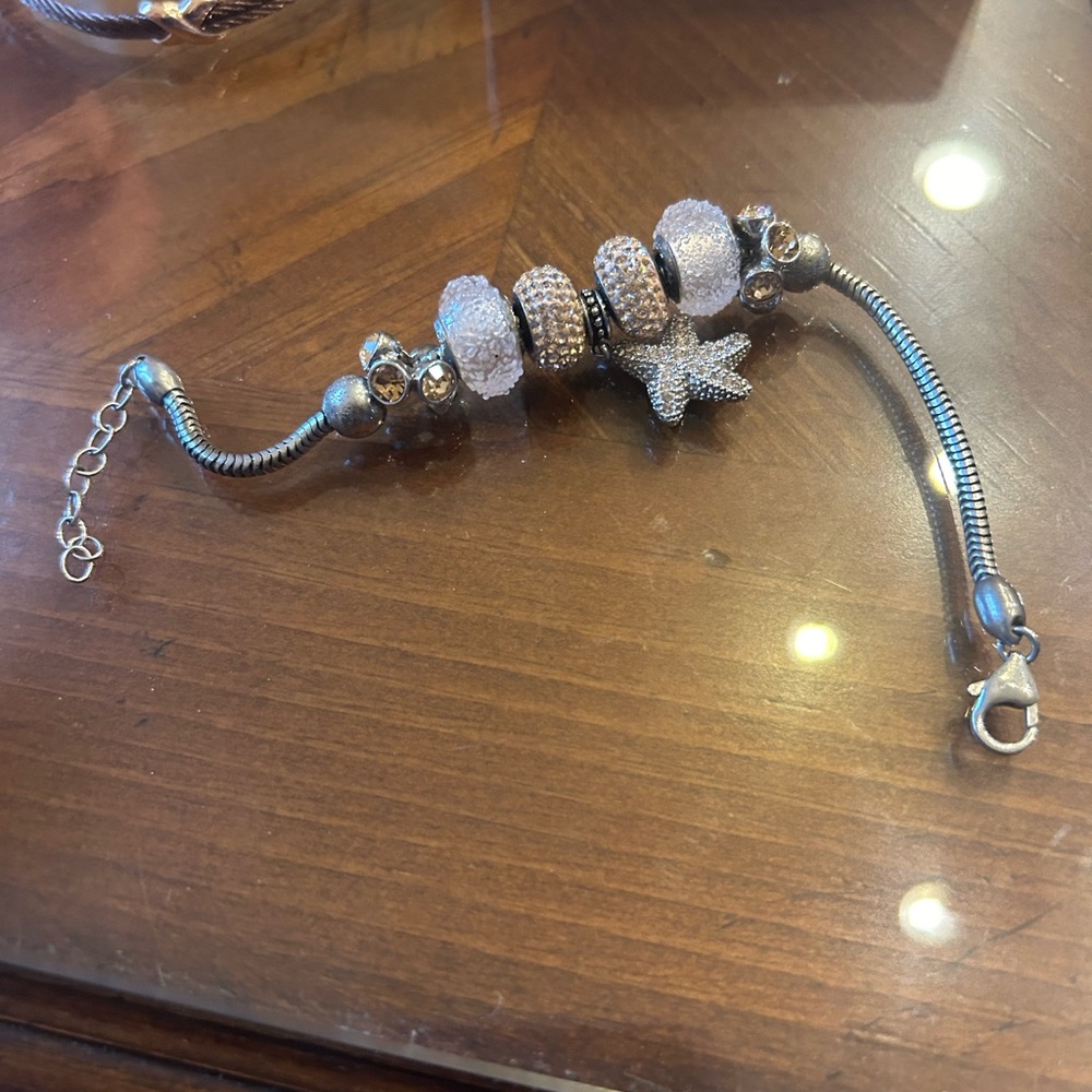 Pink Charm Bracelet with Sparkling Star Charm